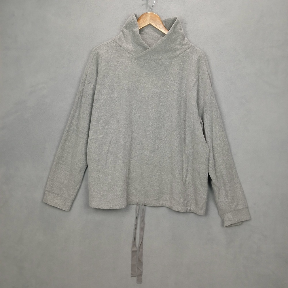 Ambrielle Sleepwear Sweater Womens XL Heather Gray‎ Cotton Turtleneck Warm Wear